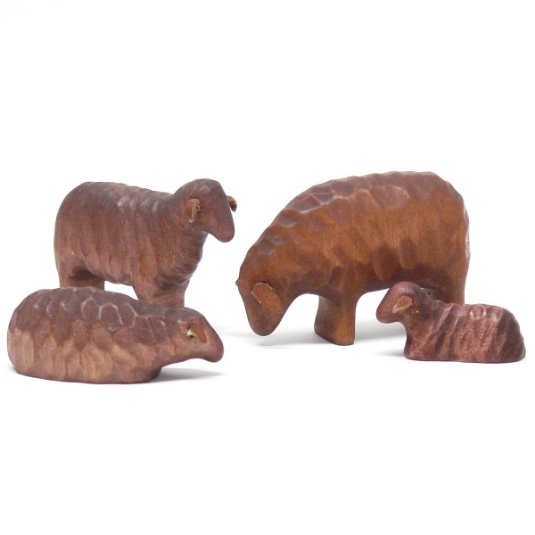 Set with 4 brown sheep (small)