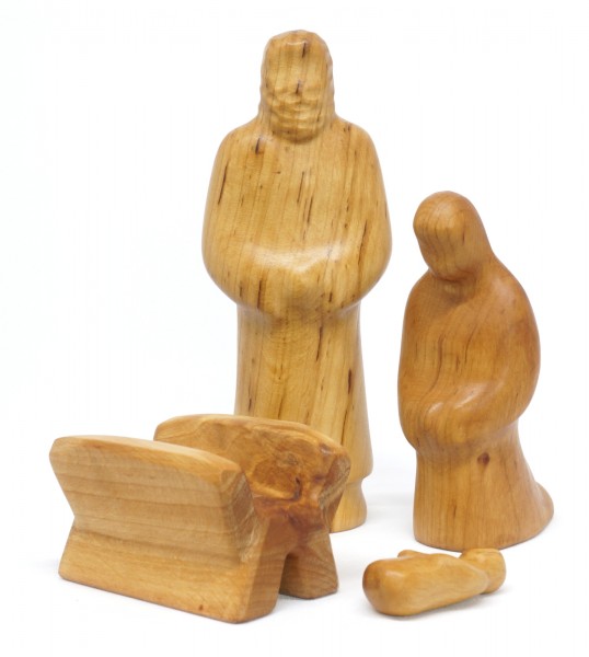 heilige Familie aus Holz geölt buntspechte-holzspielfiguren.de